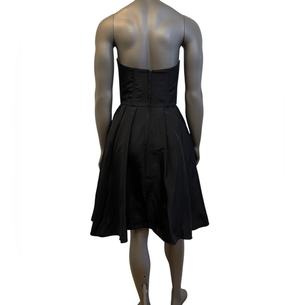 Gunne Sax Dress 7 Black Jessica McClintock Floral Formal Short Cocktail Straples - Picture 2 of 10